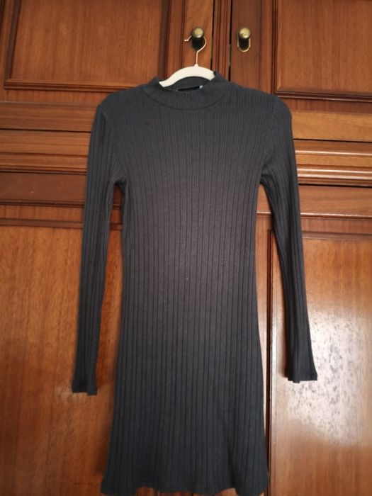 Vestido de malha cinzento S cinza Mango