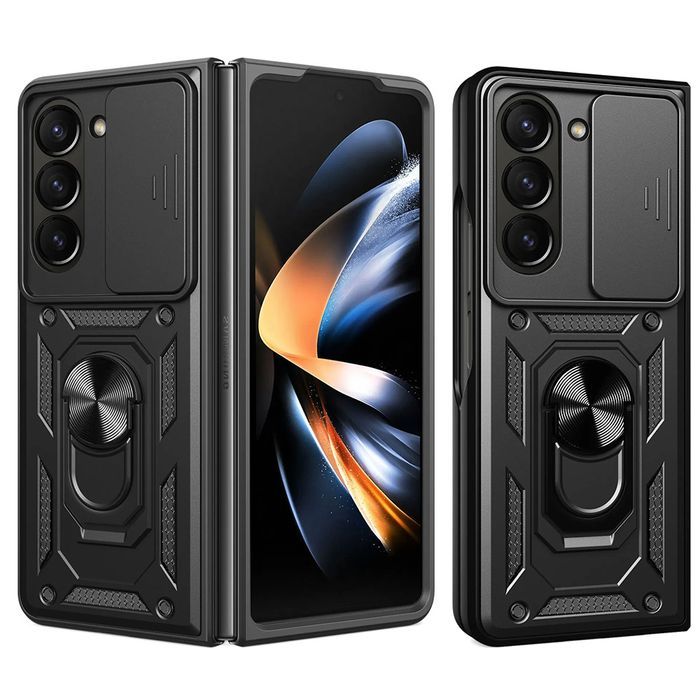 Slide Camera Armor Case Do Samsung Galaxy Z Fold 5 Czarny