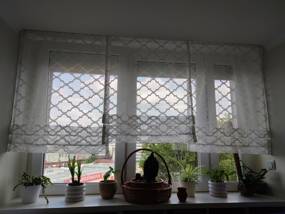 Firany panele  3 szt. Wzór koniczyna