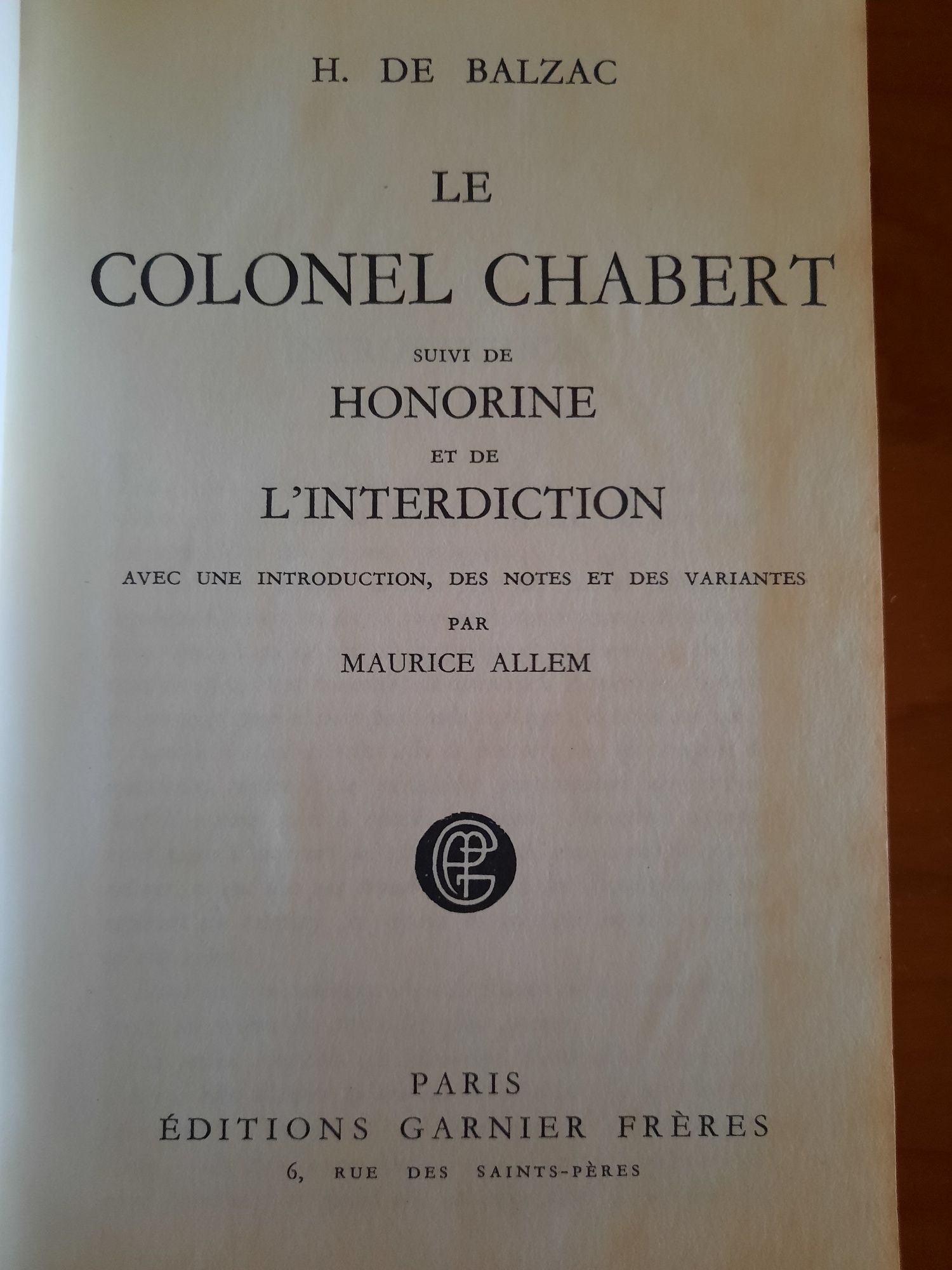 Livro Le Colonel Chabert de Balzac