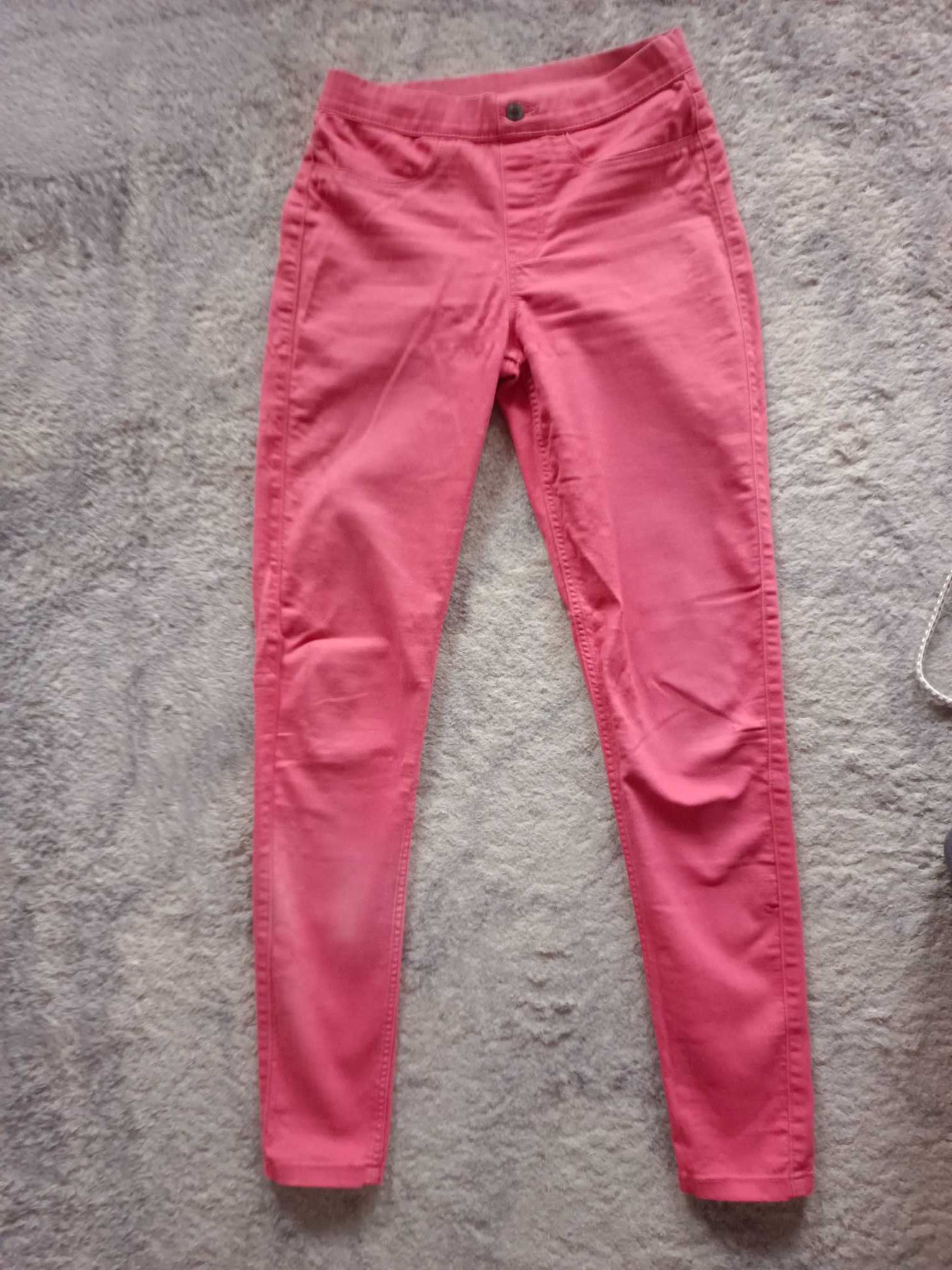 Jegginsy różowe Esmara 36,s miękki jeans, dopasowują się do figury