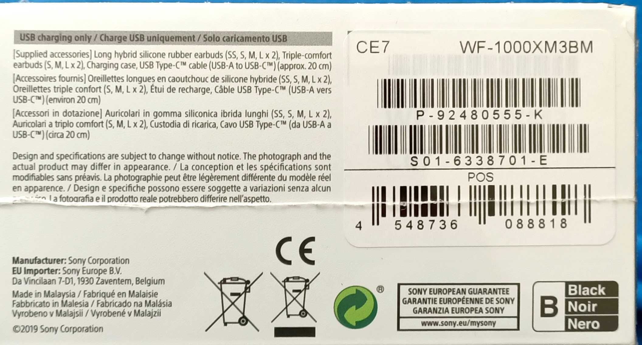 Nowe słuchawki dokanałowe SONY WF-1000XM3