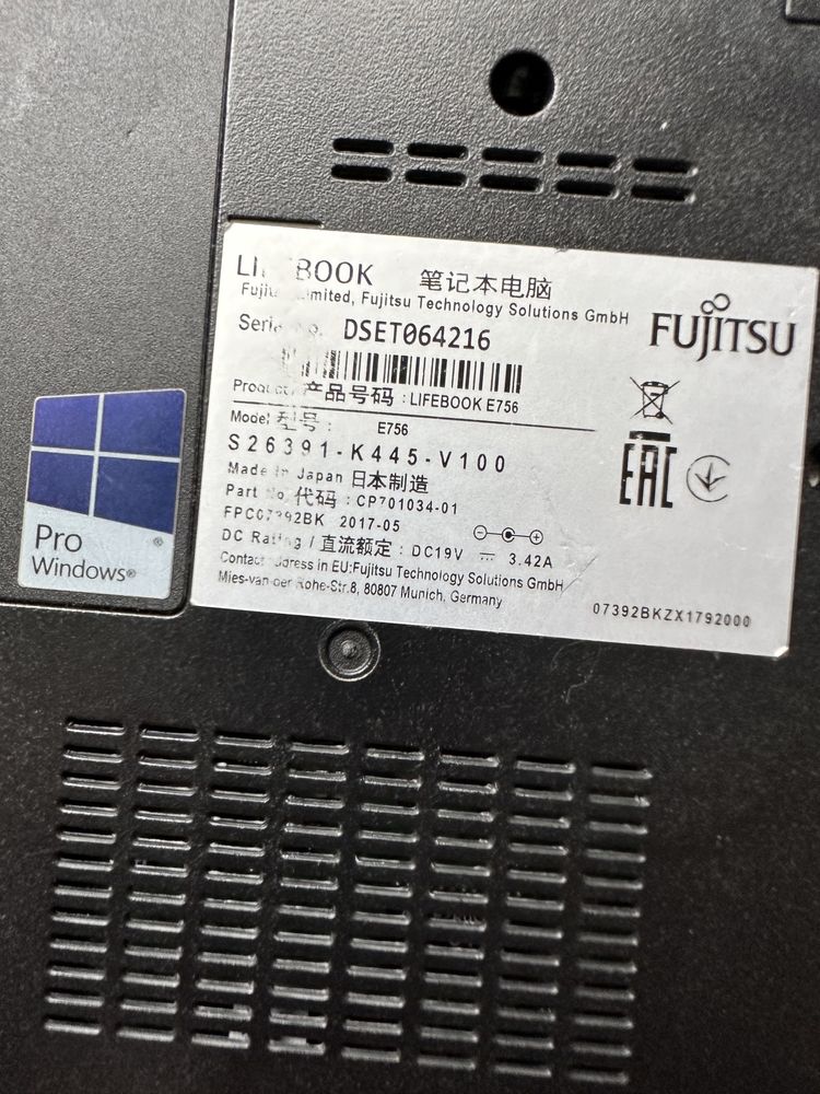 Ноут fujitsu lifebook e756