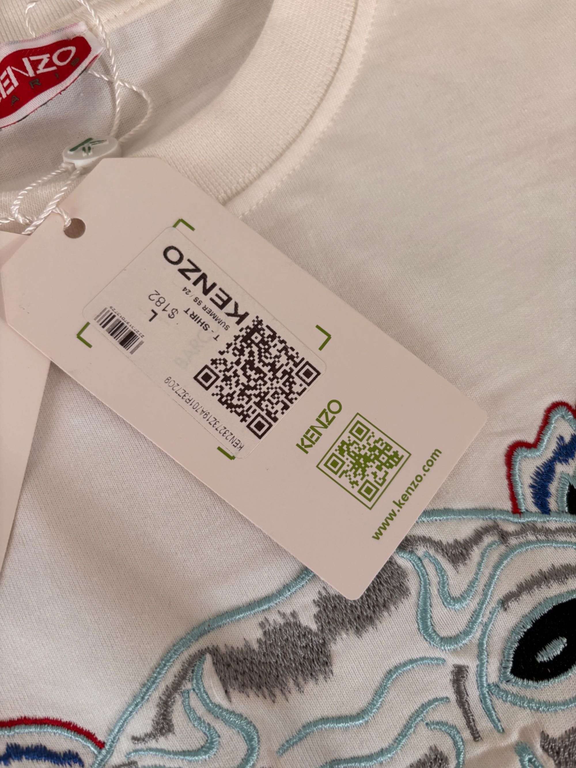 Koszulka Kenzo Paris męska nowa L biała tygrys