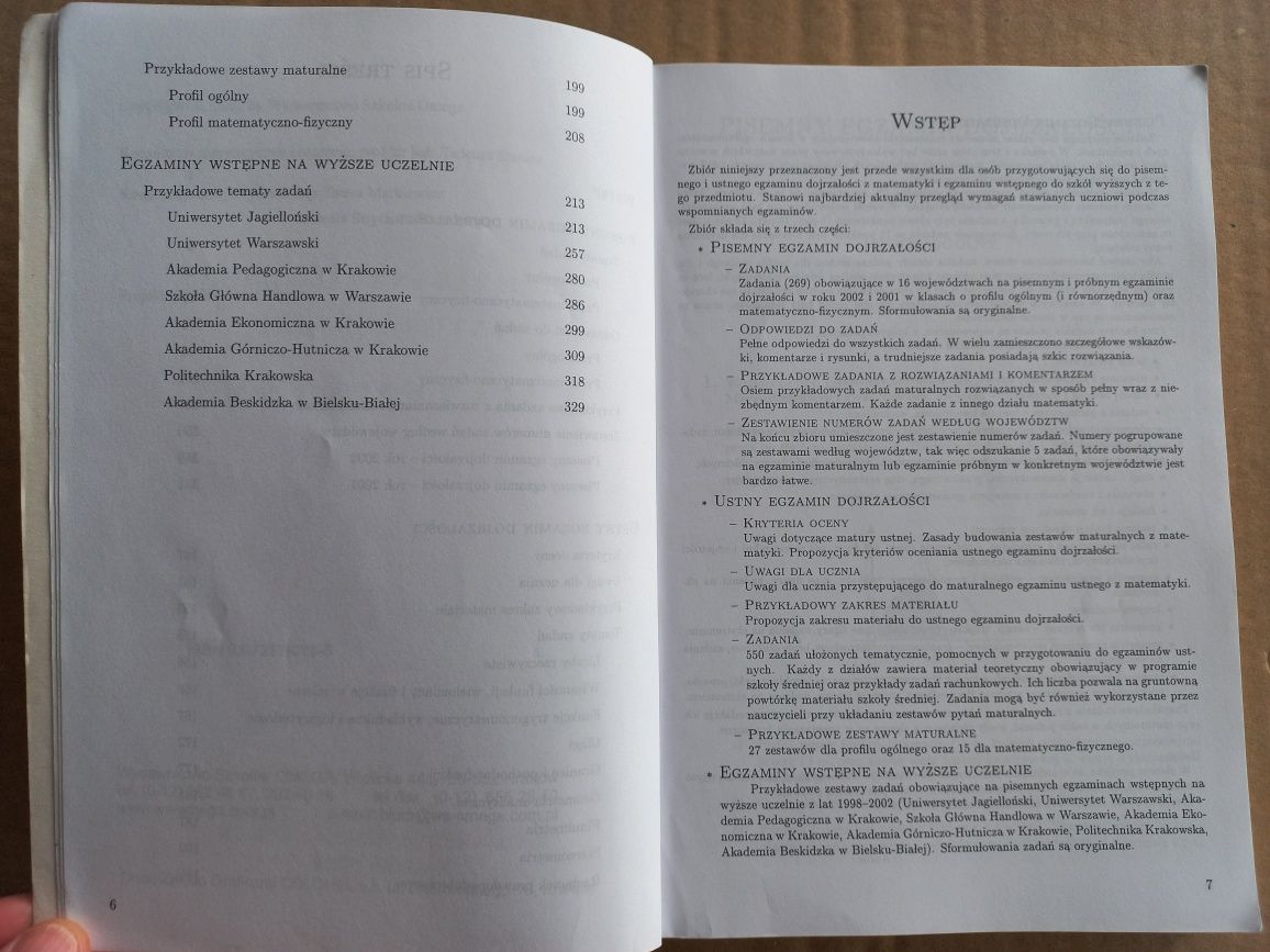 Zbiór zadań i zagadnień maturalnych z matematyki Matura 2003