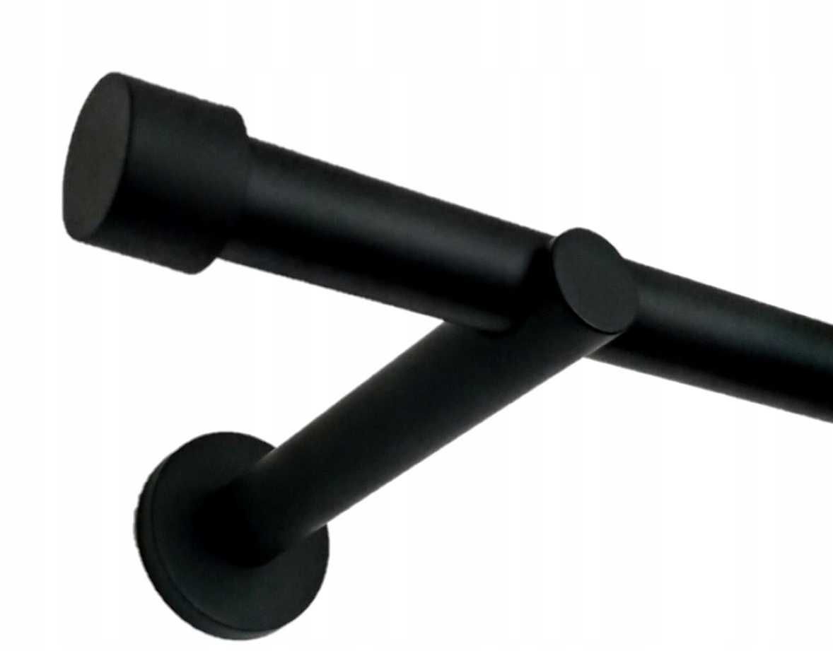 Karnisz 180cm czarny 19mm pojedyńczy