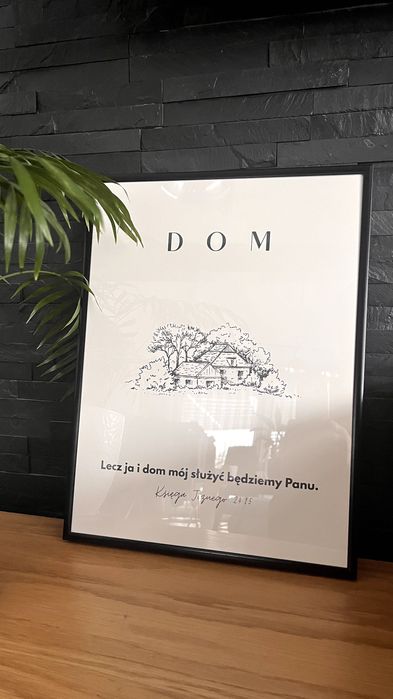 Plakat chrześcijański Dom gotowy do powieszenia 30x40