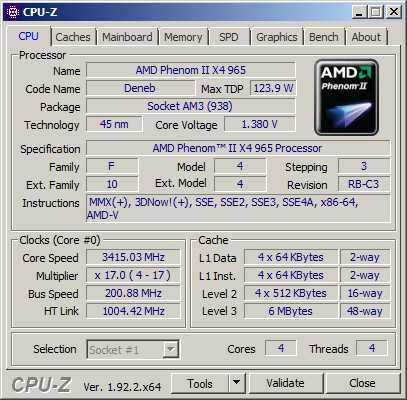 Комплект Asus M4N68T v2/Phenom II X4 965/4x2GB Kingston DDR3-1600