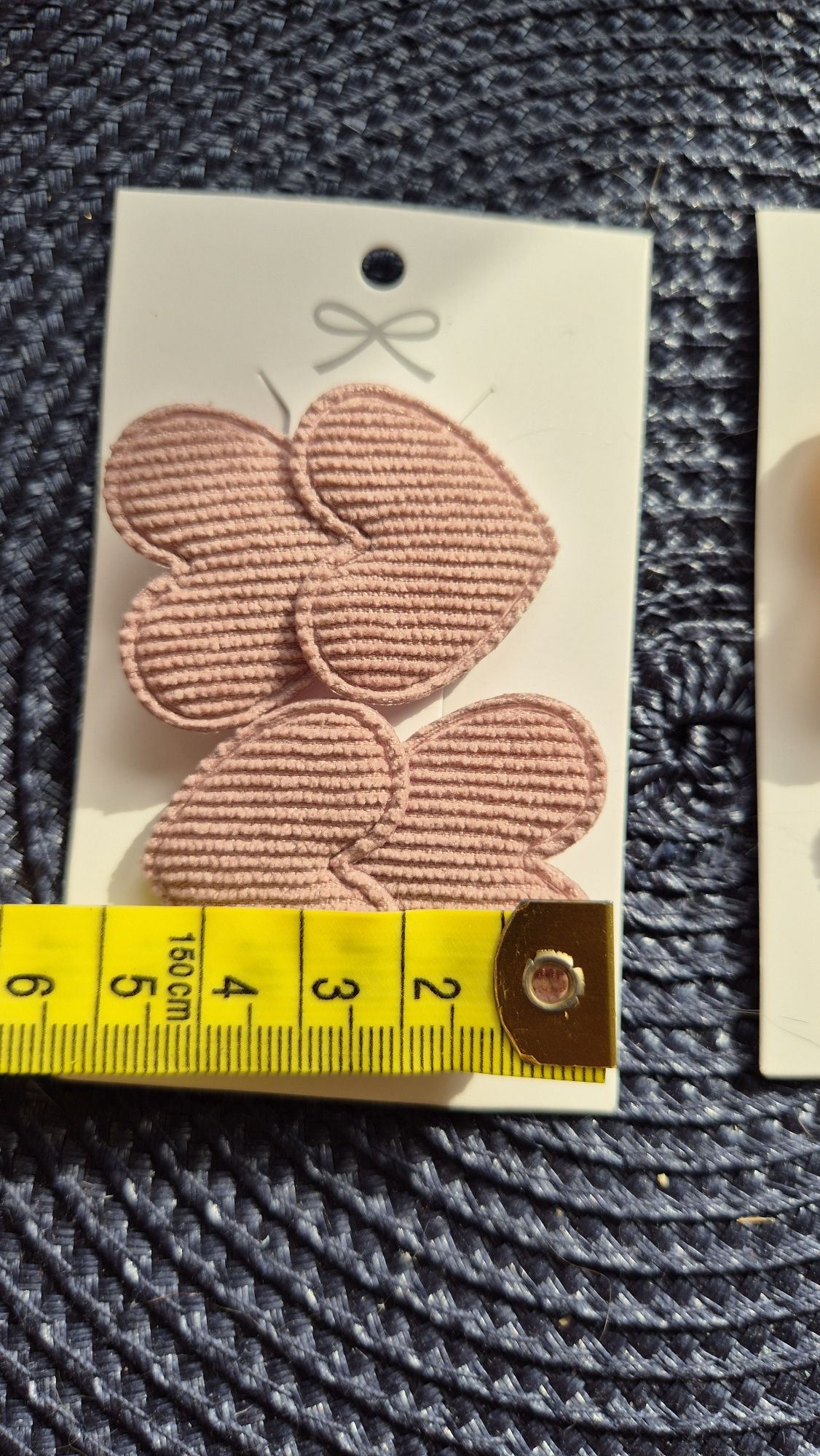 Spineczki spinki serduszka sztruksowe handmade