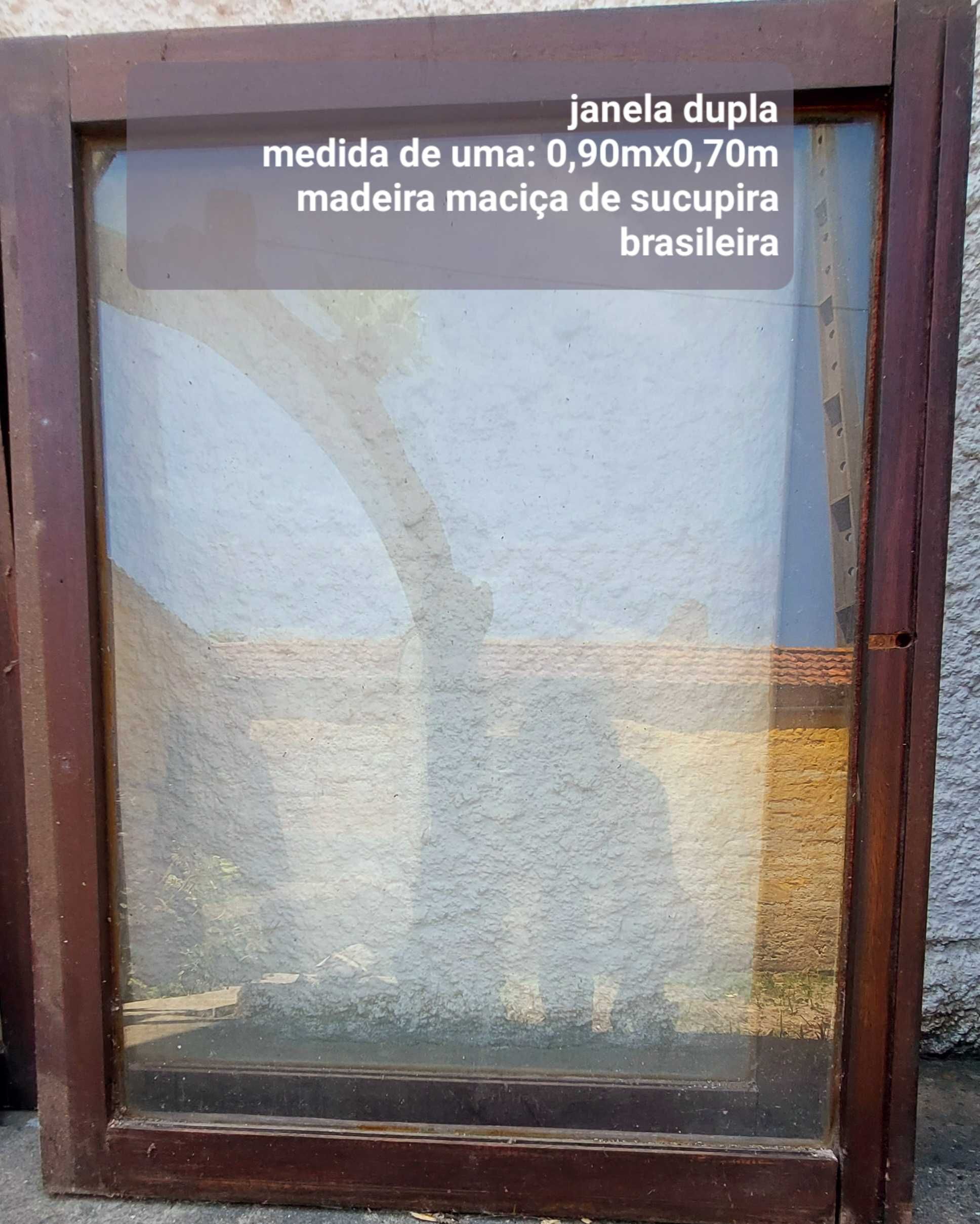 Portas e janelas de exterior de madeira maciça sucupira brasileira