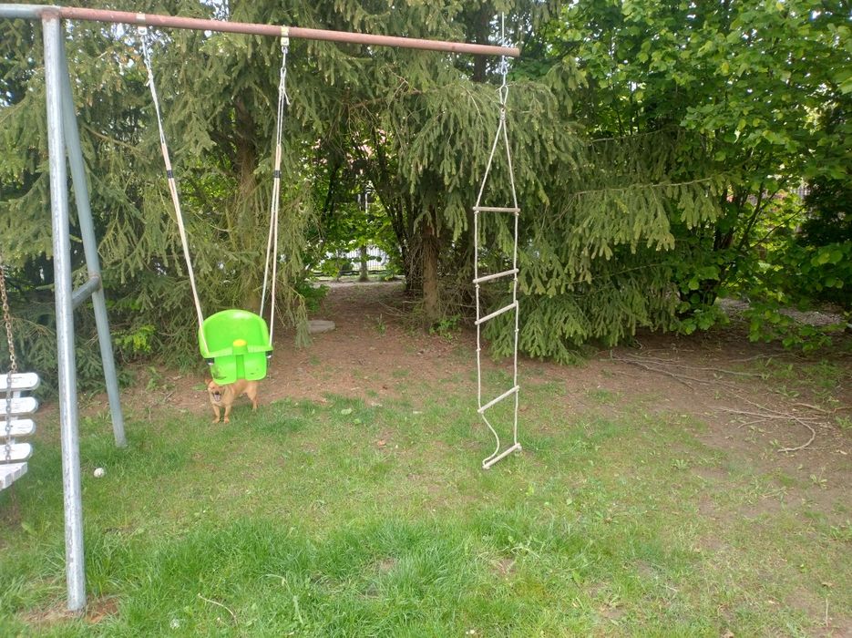 Dla rodziny i dla dzieci huśtawka bocianie gniazdo ocynk gruba rura