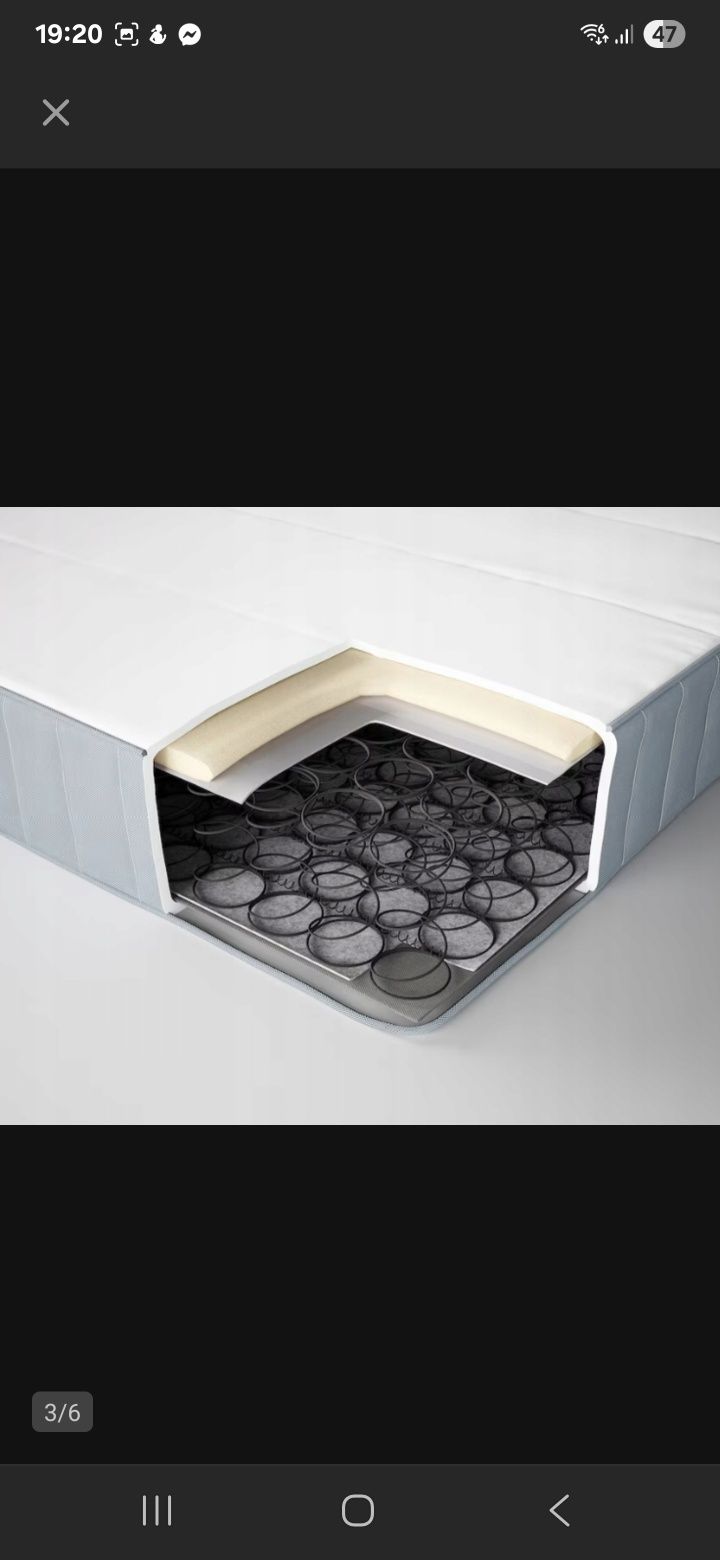 Nowy materac IKEA VESTMARKA 120x200, średnio-twardy