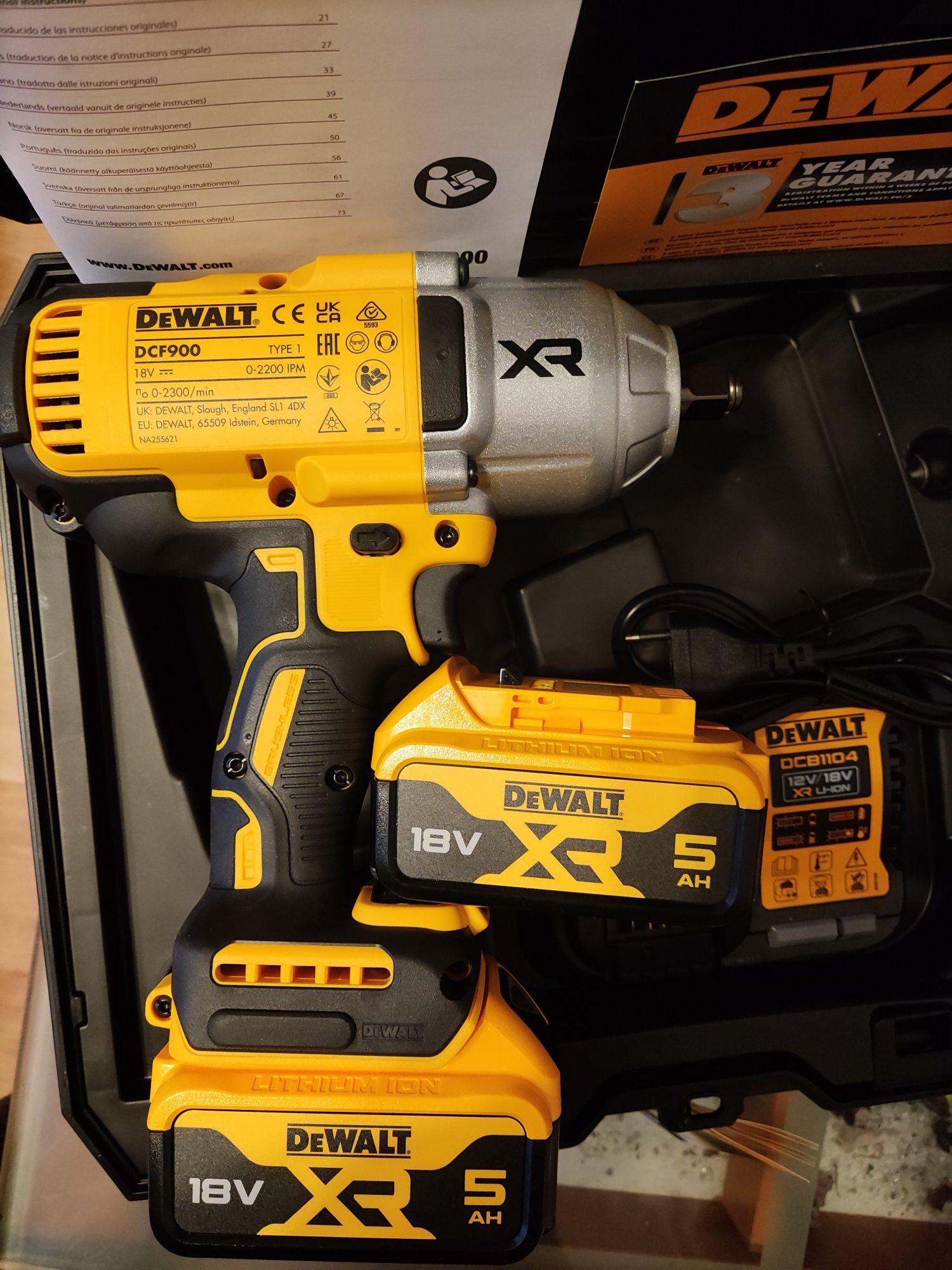 klucz udarowy Dewalt DCF900P2 2 aku 5.0Ah+ład+wal Tstak II