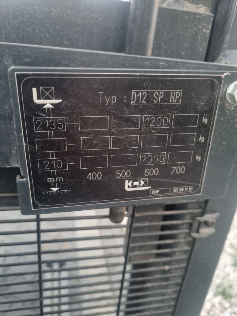 Linde D12Sp hp Paleciak Rydwan z masztem 2020rok