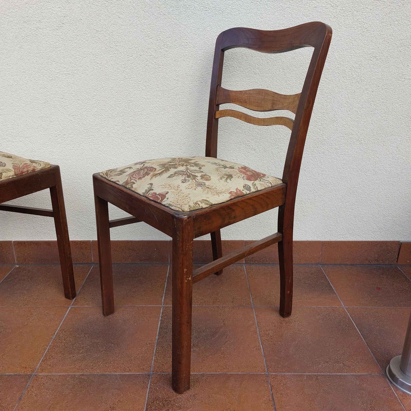 Krzesła przedwojenne niemieckie 3 sztuki siedzisko na sprężyny