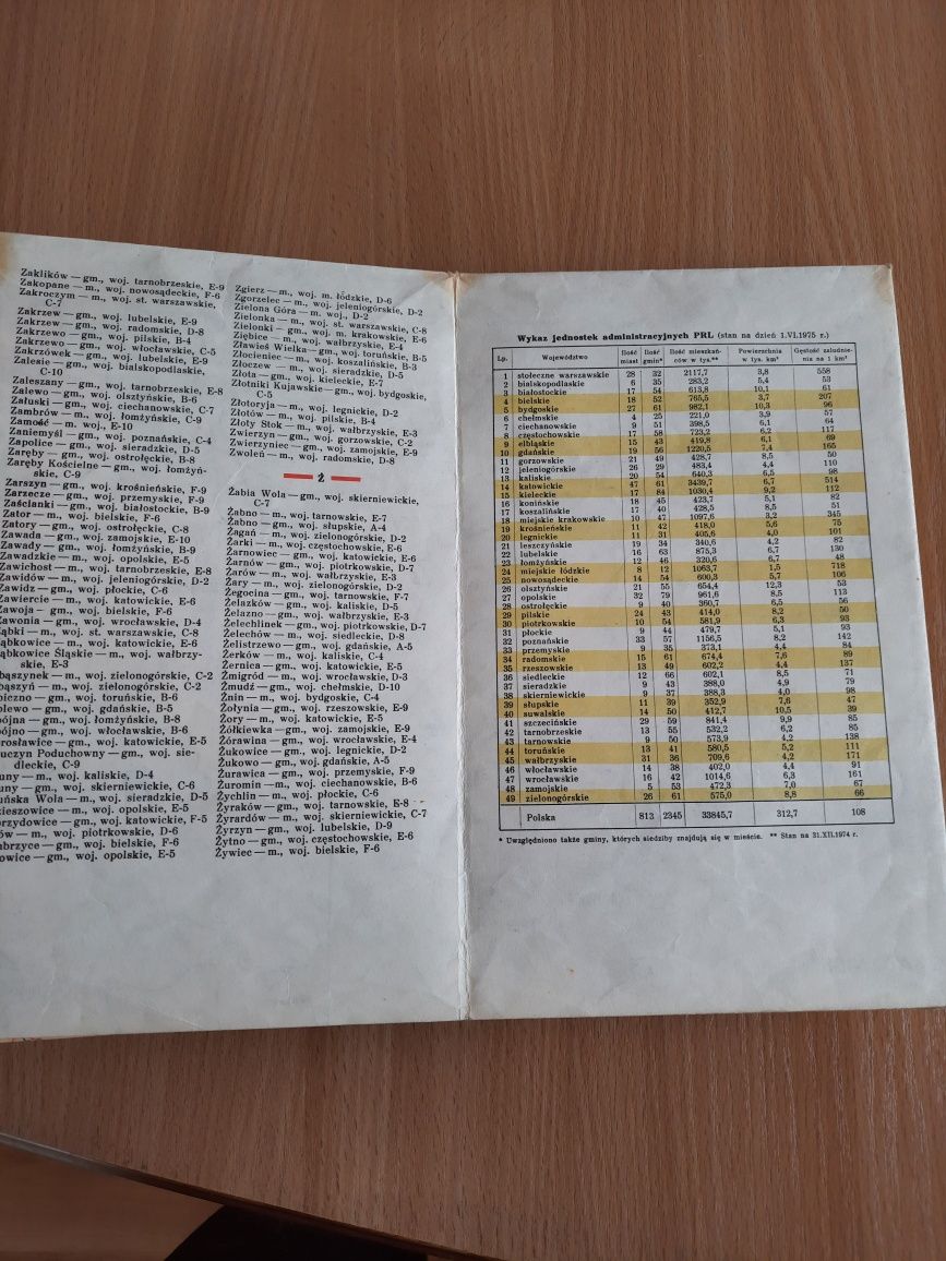 PRL mapa administracyjna starodawna