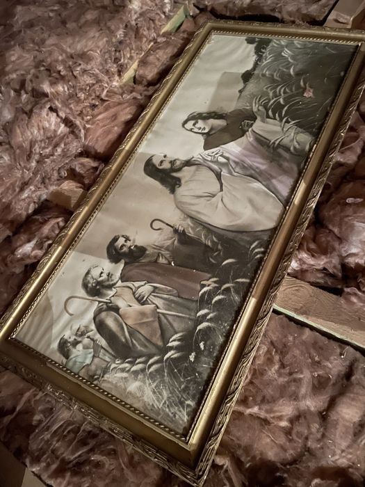 Duzy obraz w ramie Jezus religijny