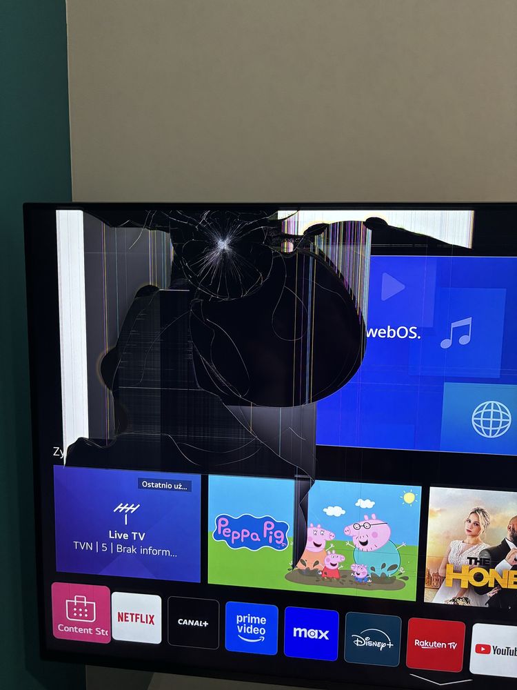 Telewizor LG 49NANO86 NanoCell 49 cali - uszkodzona matryca