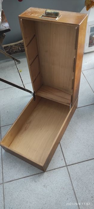 Stare poniemieckie drewniane archiwum pudełko na dokumenty