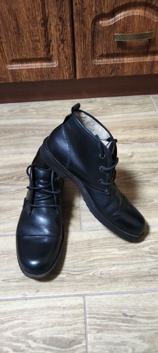 Мужские  зимние кожаные ботинки Clarks,р44из натуральной кожи