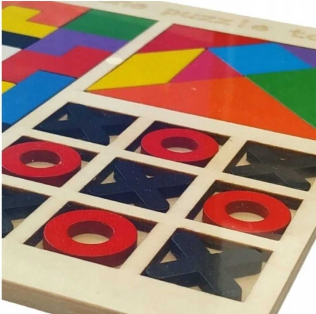 Nowa gra logiczna klocki drewniane układanka Tetris tangram 3w1 #140