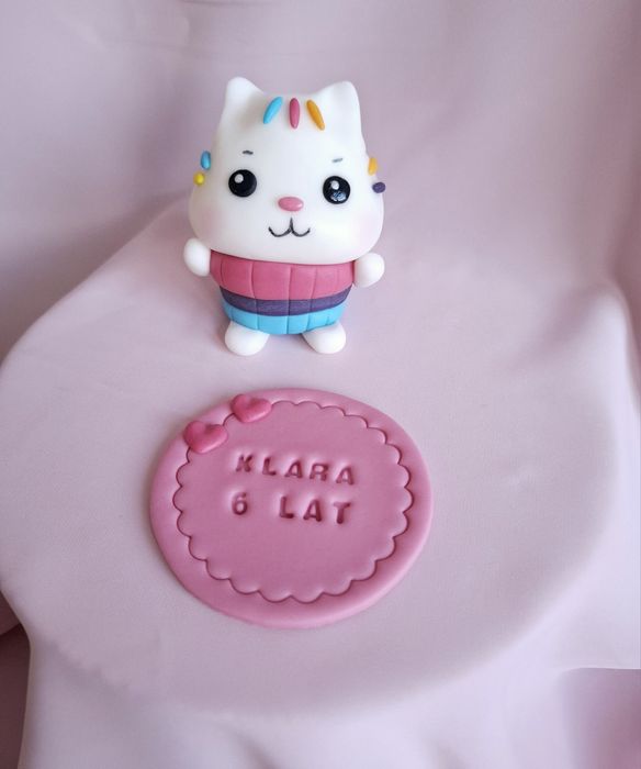 Dekoracja na tort Łakotek plus tabliczka z imieniem topper 3D