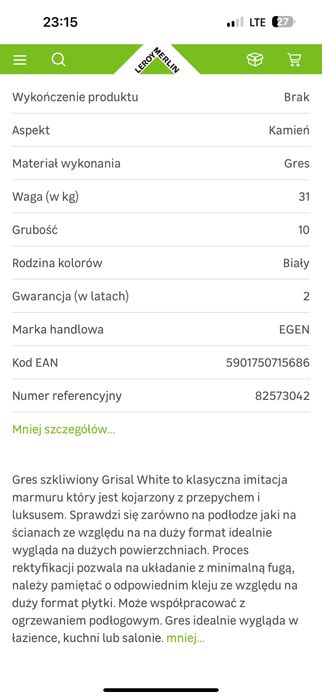 Grisal white Płytki gresowe retryfikowane 60x120 marmur