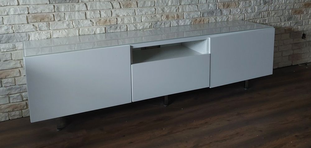 Szafka Pod Telewizor  IKEA BESTA Szafka pod TV, biały/Lappviken 180 cm