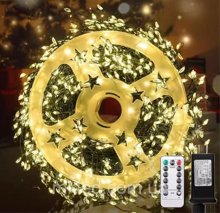 Гірлянда мішура 50 м / 1500 LED з пультом