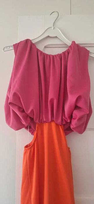 Vestido rosa/laranja