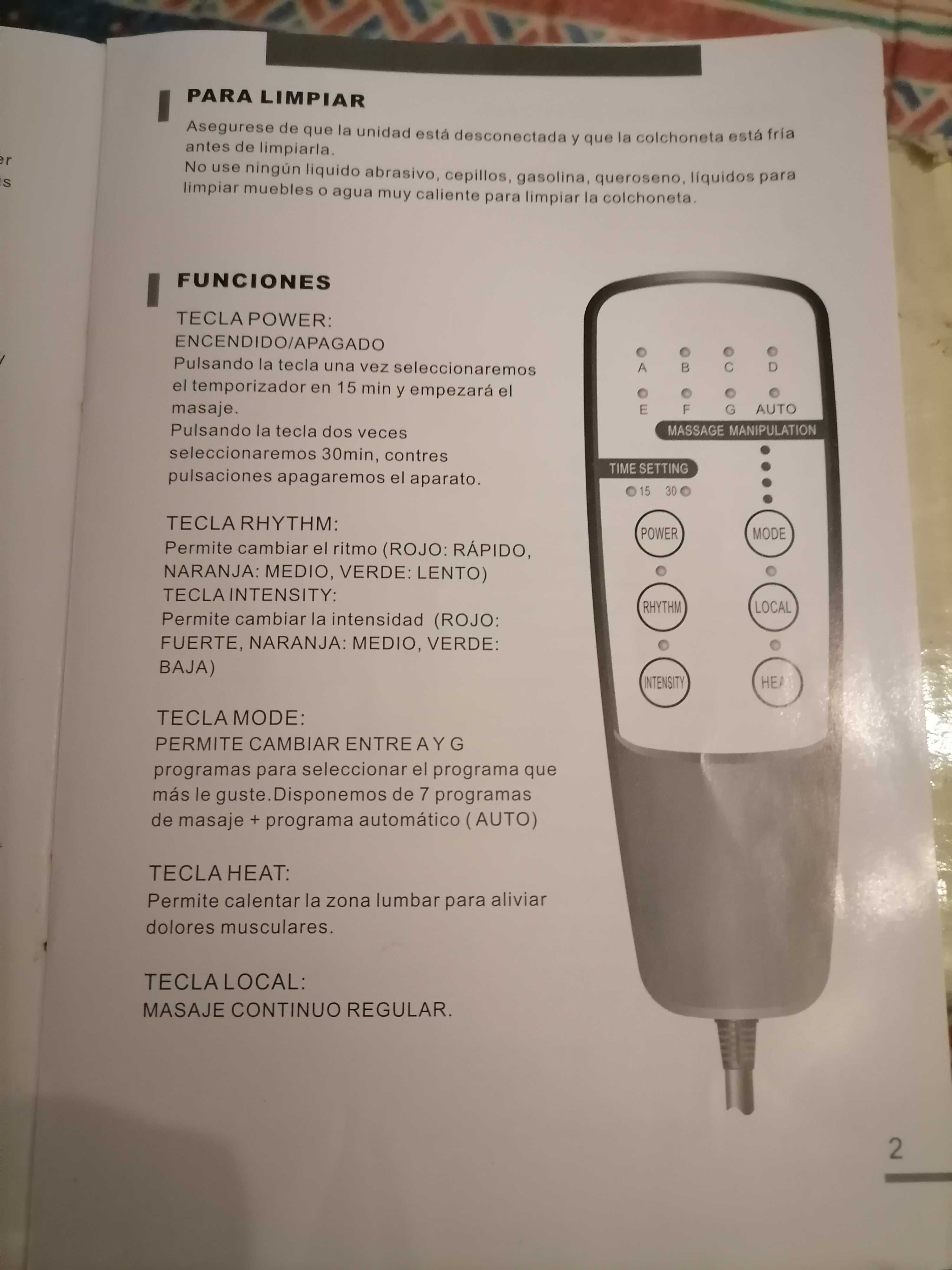 Tapete/colchão de massagem