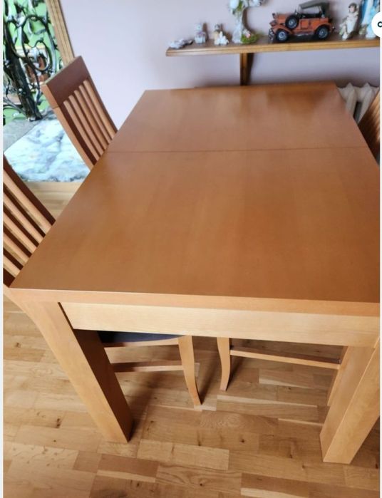 Stół bukowy i 4 krzesła