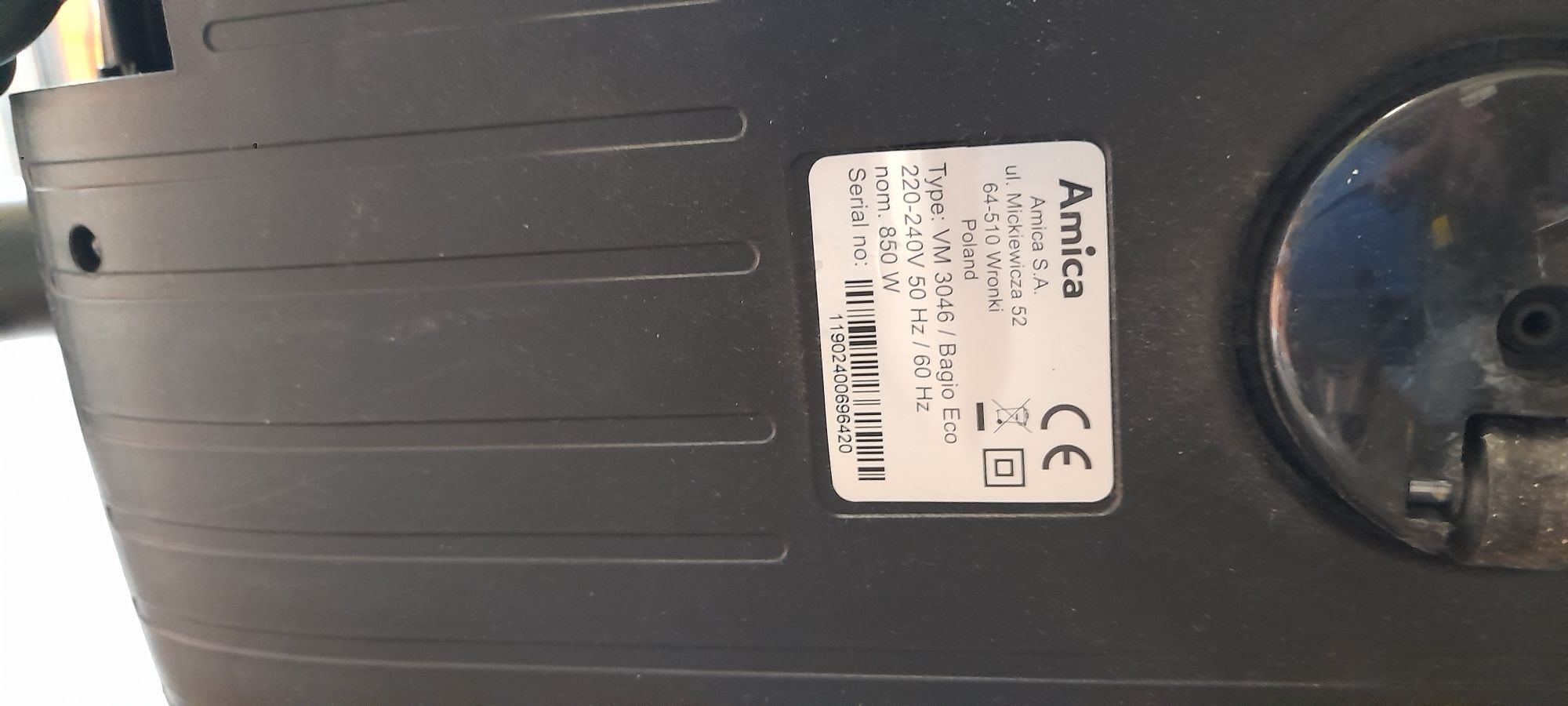 Odkurzacz Amica Bagio VM3046 bezworkowy