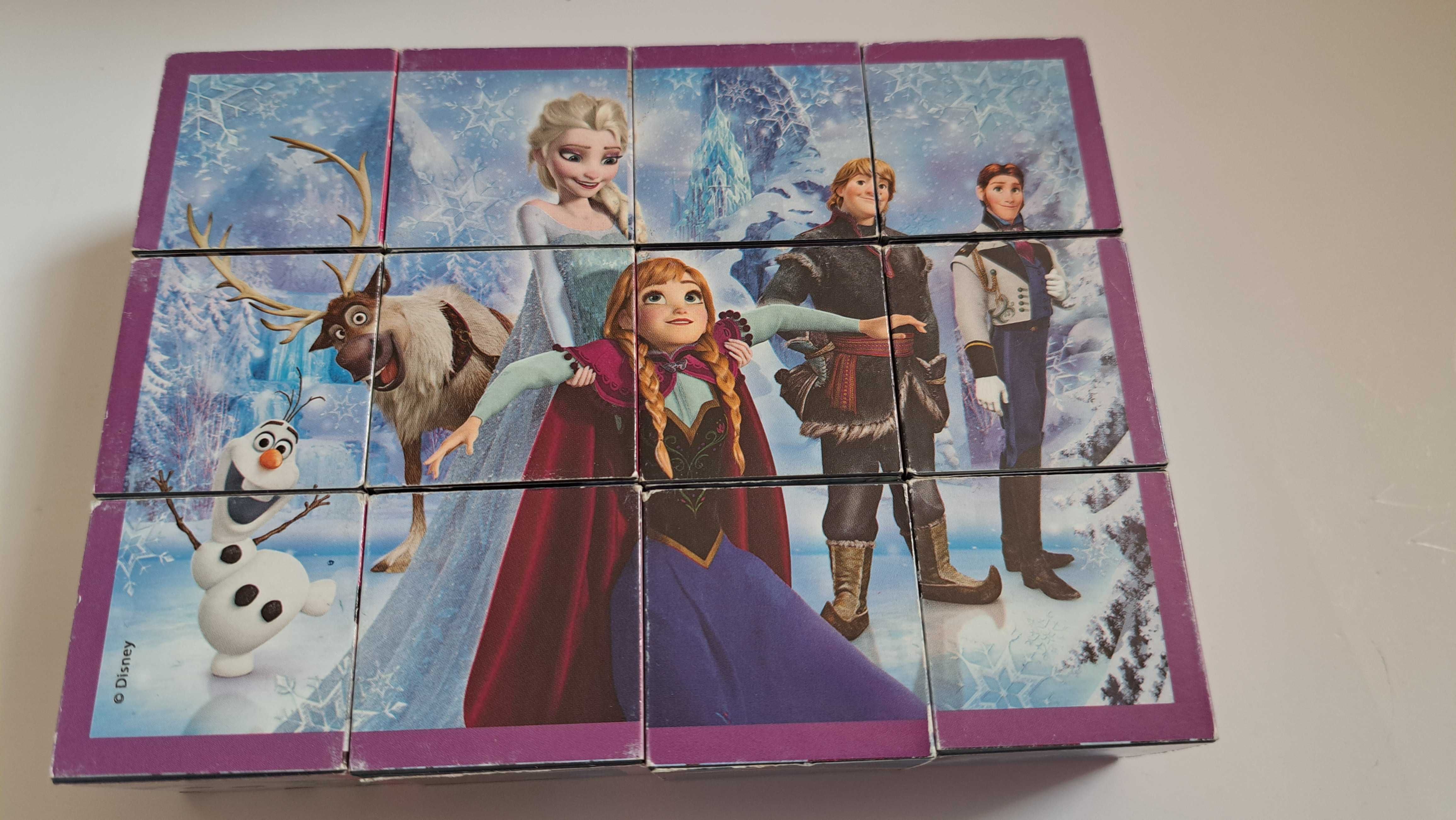 Puzzle sześcienne Kraina lodu - układanka kostki - Anna I Elsa