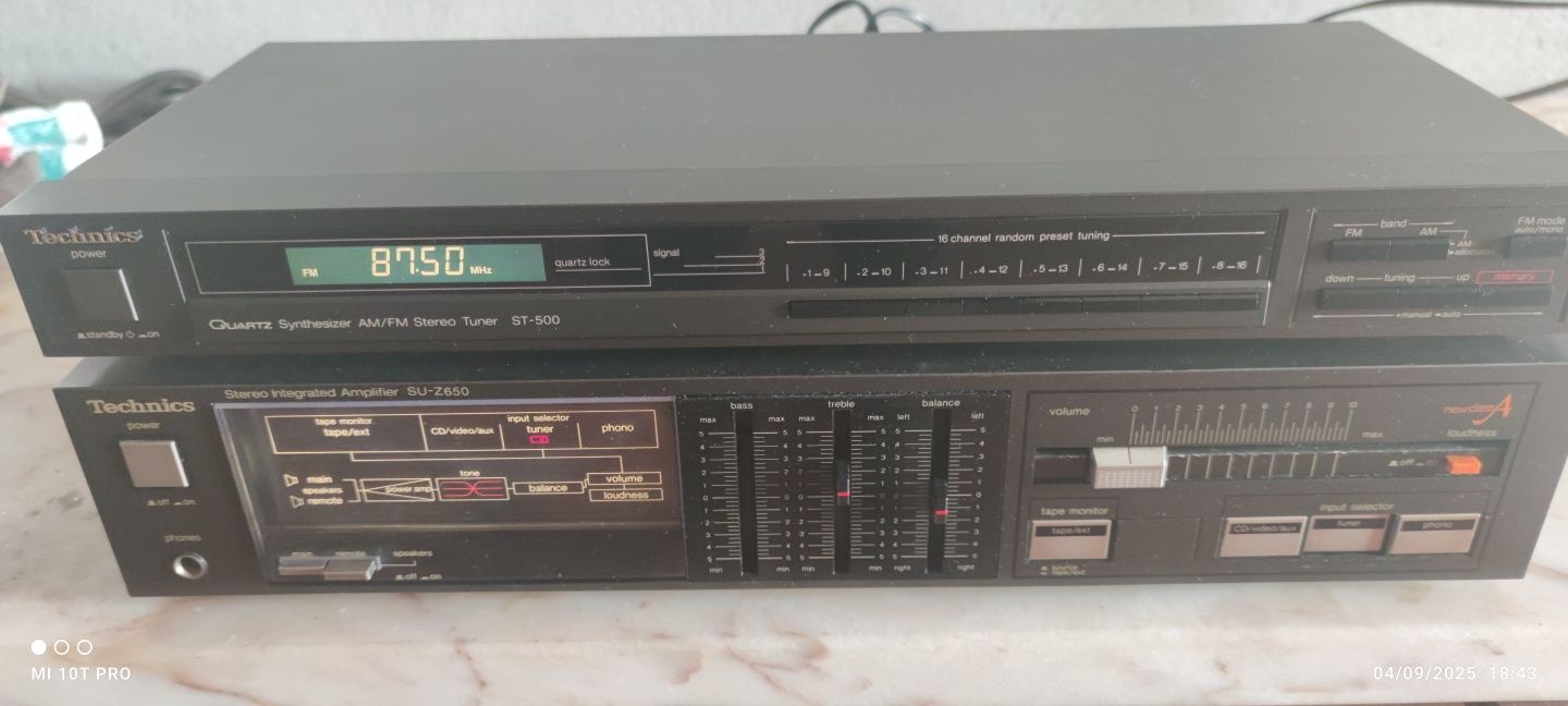 Amplificador technics classe A/ potência e qualidade de som, com rádio