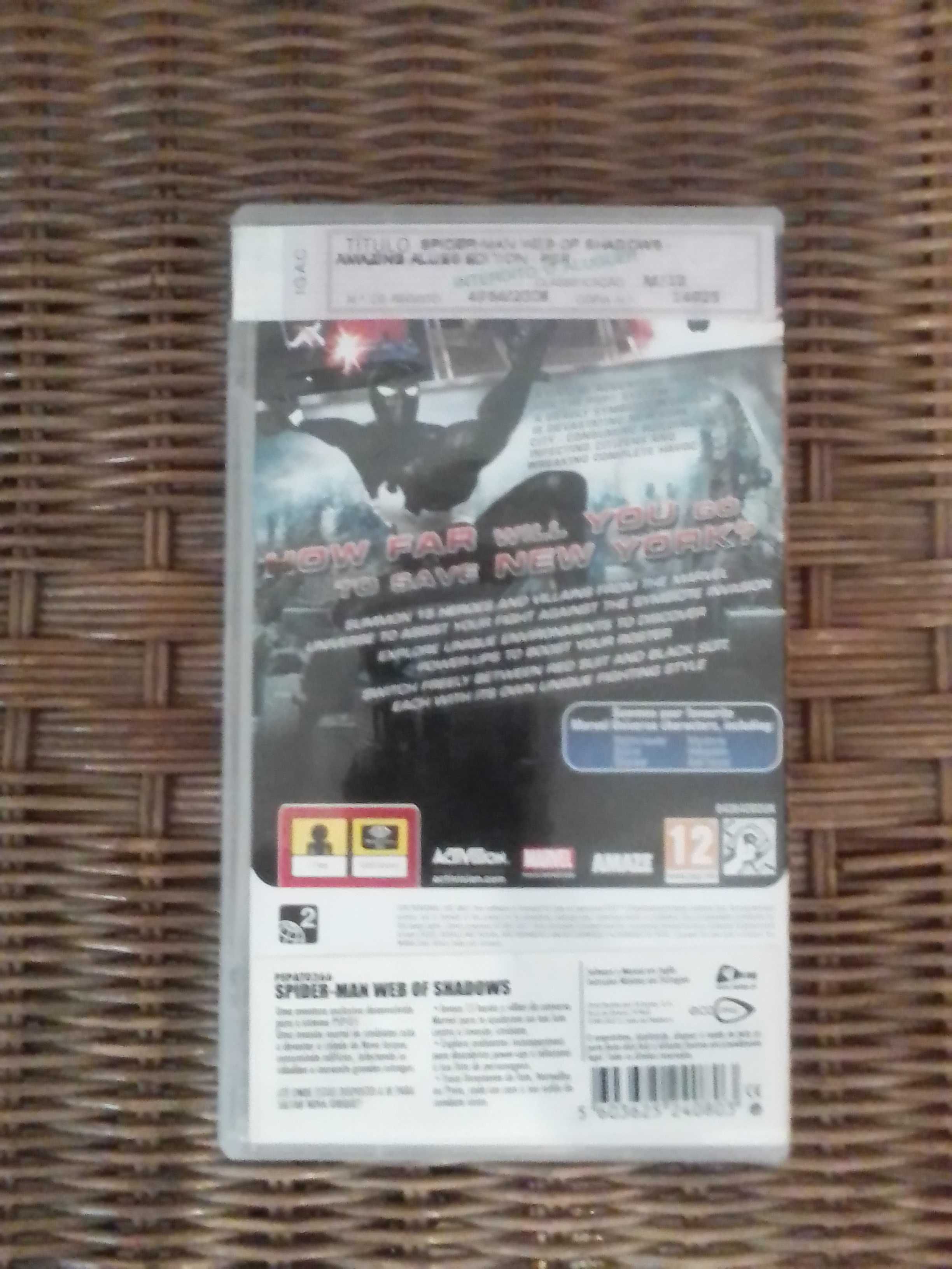 Jogo Playstation Portable PSP Spiderman Web Of Shadows