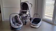 Carrinho Trio (Cadeira + Ovo + Alcofa)  Bebecar - Modelo Ip-Op