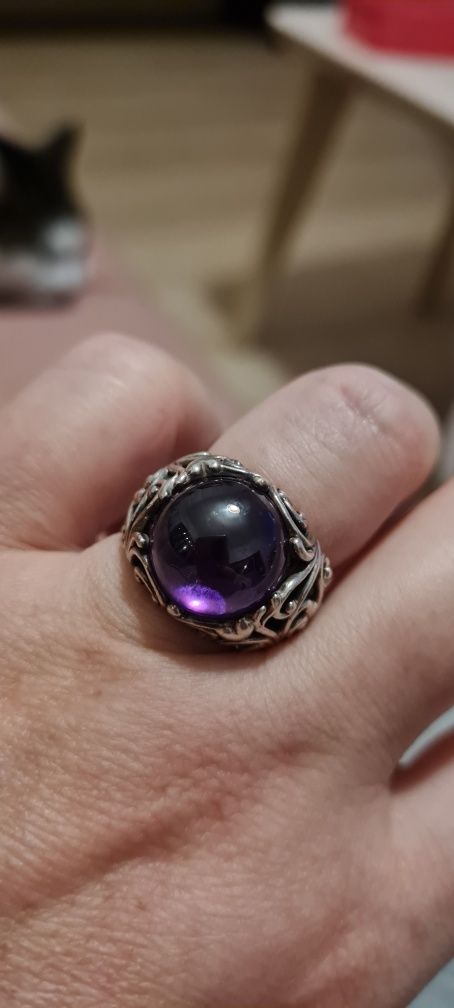 Pandora pierścionek fioletowy kryształ roz 54