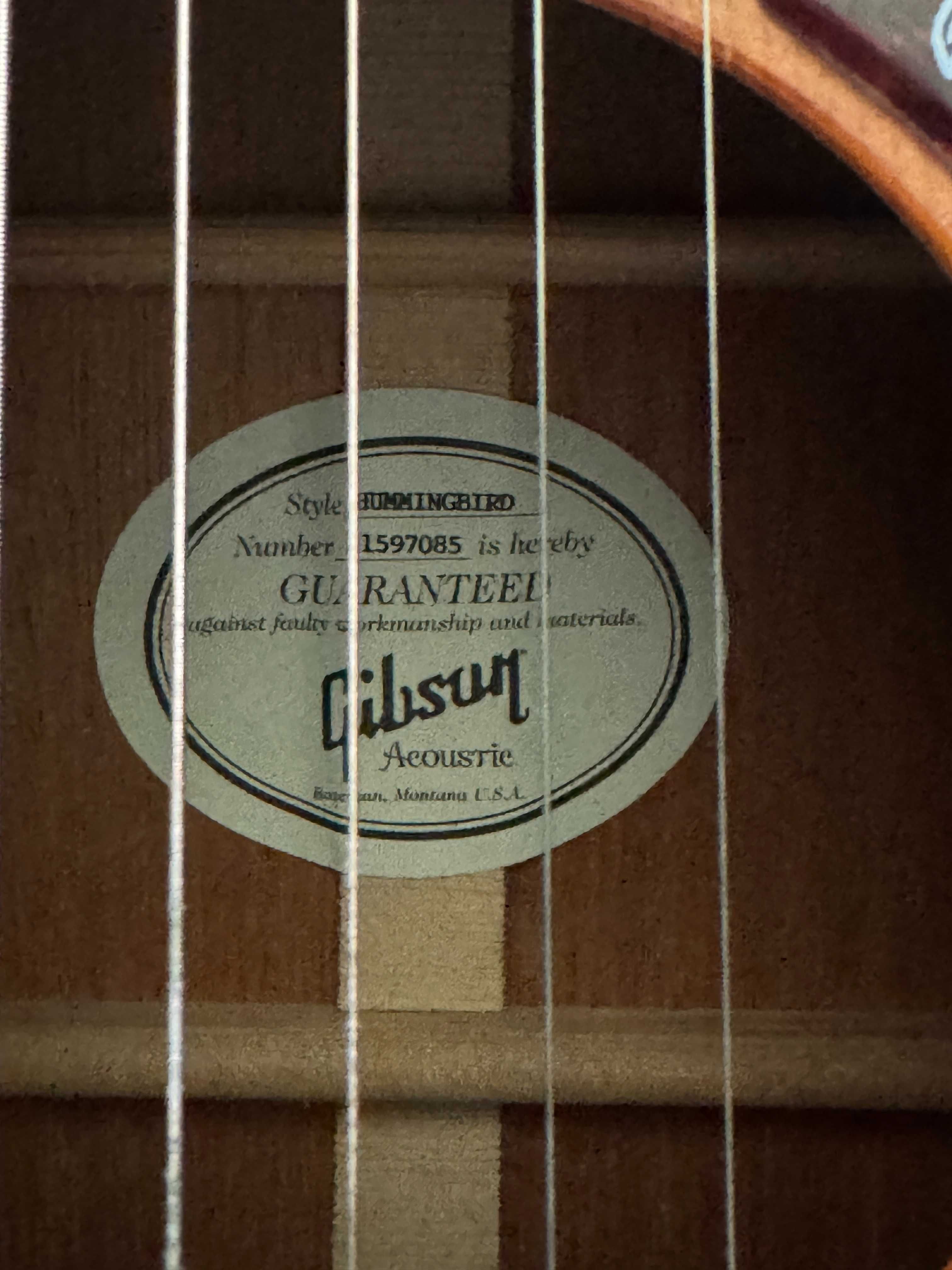 Gitara Gibson Hummingbird - Honey Burst - super stan!