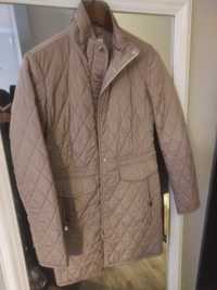 Janbor nowa kurtka płaszcz pikowana elegancka beżowa 34 XS taliowana