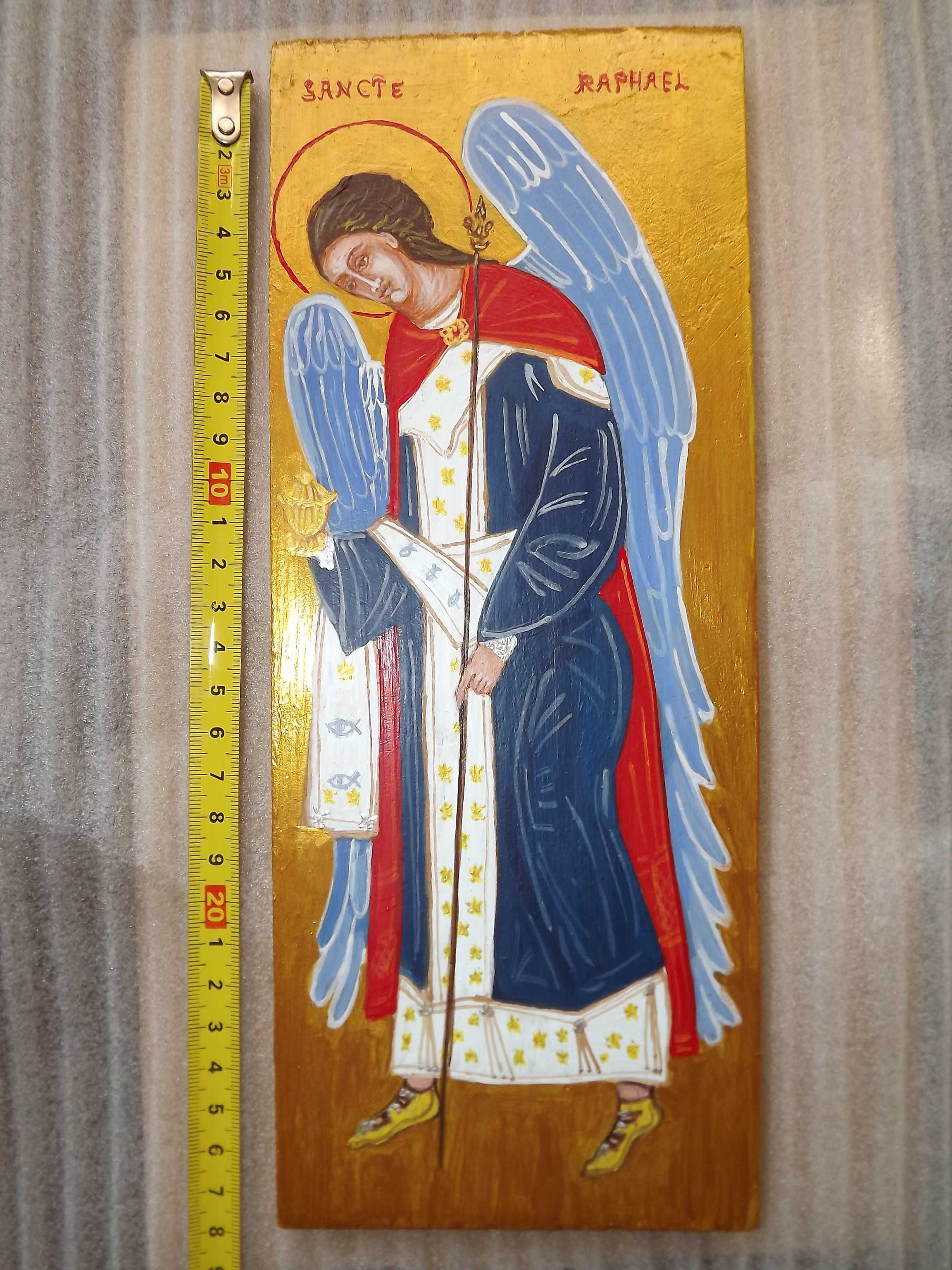 ikona współczesna,Archanioł Rafał,patron aptekarzy,chorych, lekarzy...