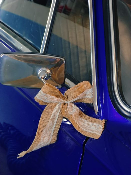 Dekoracje ślubne na samochód, rustykalne, boho