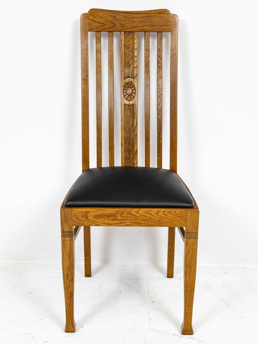 Nowe Krzesło Secesyjne Dębowe Replika Stylowe Dąb Secesja Art Nouveau