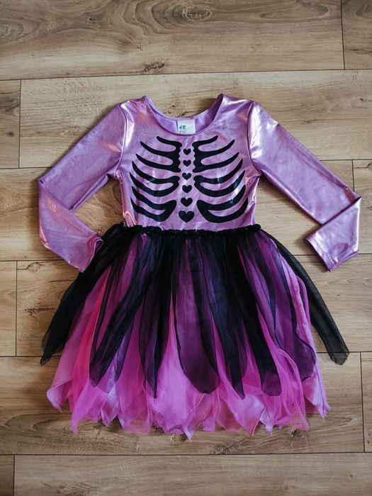 Strój karnawałowy, halloween kościotrup h&m 122/128