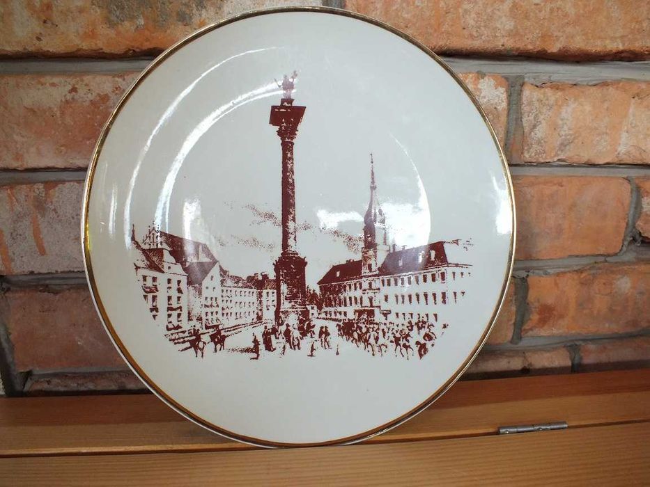 Patera Porcelana ĆMIELÓW sygnowana Plac  Zamkowy WARSZAWA design PRL