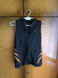 Top sportowy, koszulka fitness, rozpinana, czarna, Nike, S