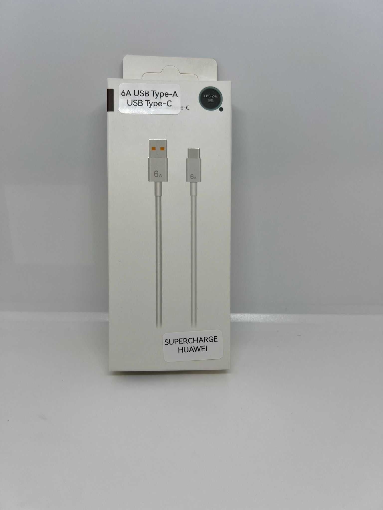 Kabel USB-USB typ C 6A super ładowanie Huawei 66W 1m bialy