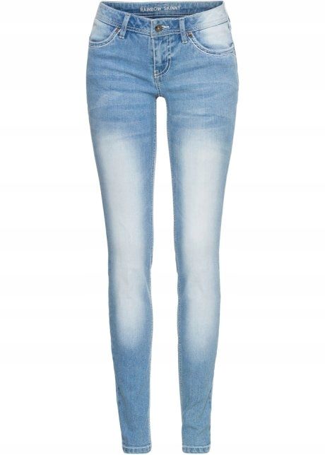 Bonprix niebieskie spodnie jeansowe skinny jeansy kieszenie 38 vv