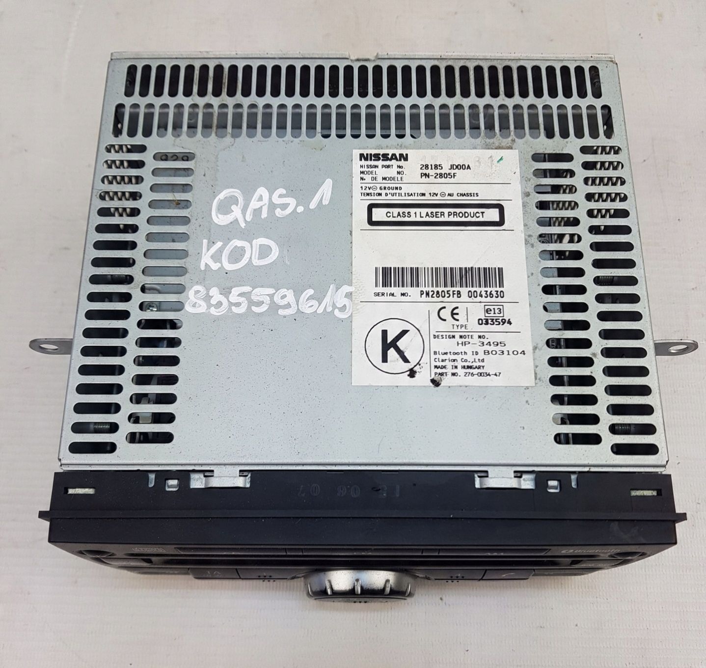 NISSAN QASHQAI RADIO CD BLUETOOTH ORYGINALNE
