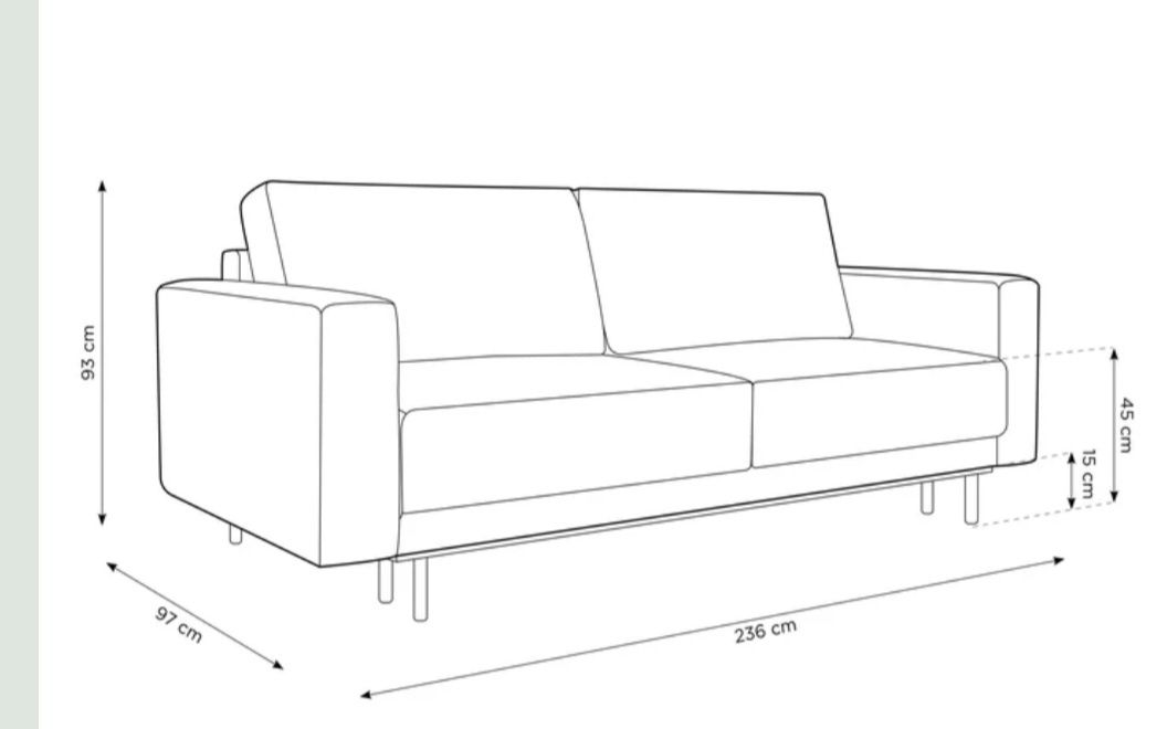 Sofa 3-osobowa z funkcją spania Caro